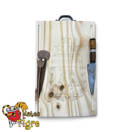 Combo Tabla River/Boca + Cuchillo Tandilero Grabado